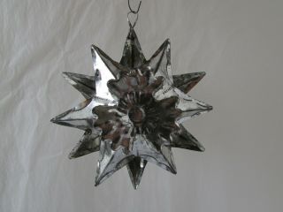 Vintage Mexico Mexican Tin Folk Art Star Christmas Ornament Tarnished Tin Star