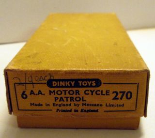 Dinky Toys,  270 Trade Box 6,  A.  A.  Motorcycle Patrol,