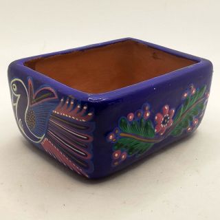 Mexican Talavera Small Pottery Planter Ceramic Trinket Dish
