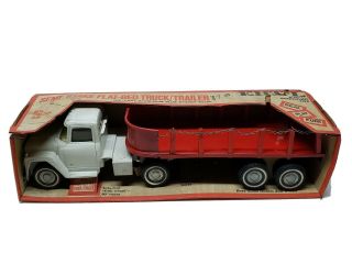 Vintage 1/16 Ertl Ih Stake Flat Bed Truck Trailer International Loadstar