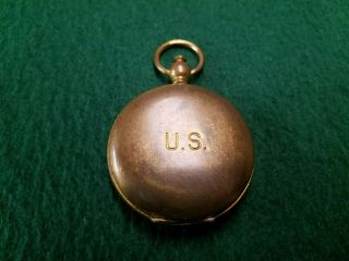 Vintage Military Us Army Wwii Brass Compass Miltaria
