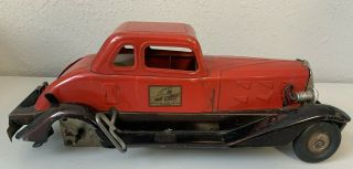 Hoge Pressed Steel Girard Fire Chief Windup Car With Lights
