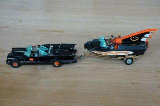 Batman Batmobile And Batman Glastron Batboat Corgi Toys Vintage Diecast