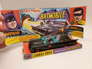 Vintage Corgi 267 Batmobile - 1st Issue - All - Near - Owner