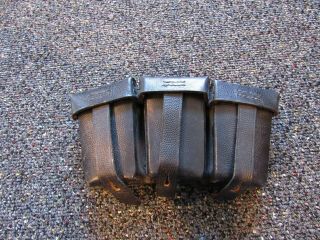 Wwii German K98 Black Pebbled Leather 3 Cell Ammo Pouch Dividers Intact Karl