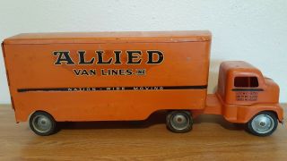 Vintage Tonka Allied Van Lines Pressed Steel Tractor And Van Trailer