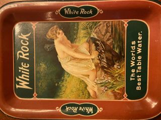 Ca1905 White Rock Sparkling Mineral Water Tin Lithograph Tip Tray Semi - Nude
