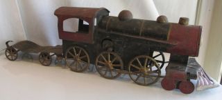 Hillclimber Train Friction Locomotive Antique 24 " Dayton? Old Metal Tin