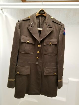 Ww2 U.  S.  Army Captain’s Jacket 39 Long Made By Marshall Fields