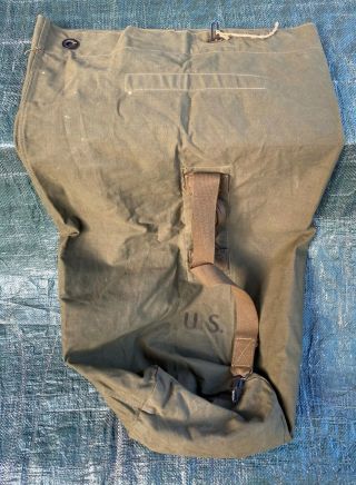 Vintage Wwii Us Military Army Duffle Bag With Strap 1944