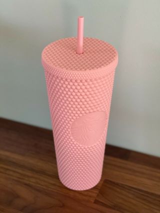 Starbucks Limited Edition Spring 2020 Matte Pink Studded Tumbler 24oz Cup