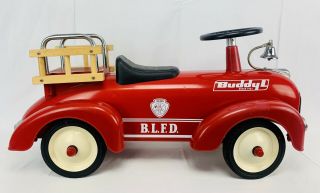 Buddy L Ride On Fire Truck Rare No.  9 Fire Chief Good