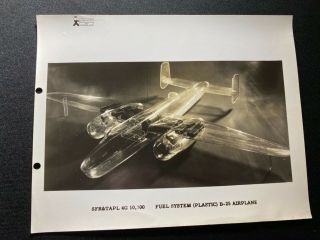 Us Army Air Corps Sheppard Field Tx Training Photo B - 25 Bomber Fuel System Model