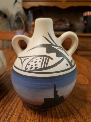Lorisen Dineh Vintage Navajo Pottery Vase Jug - Very Unique Piece