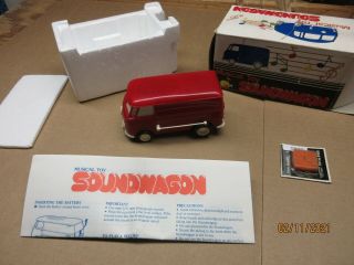 Vintage Rare Tamco Musical Toy Soundwagon Blue Vw Bus Record Player