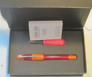Opus 88 Koloro Fountain Pen,  Red,  Broad Nib