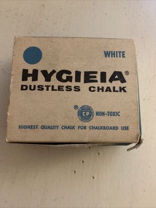 Hygieia Dustless White Chalk Vintage Dixon Levigated 34 Marked 36