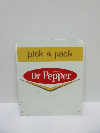 Vintage Dr Pepper Pick A Pack Soda Drink 2 - Sided Metal Advertising Rack Sign