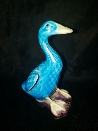 Antique Chinese Blue Celadon Glaze Mudman Duck/goose Figurine
