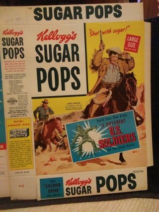 Vintage kellogg ' s Sugar Pops cereal box Dated Oct 7,  1957 3