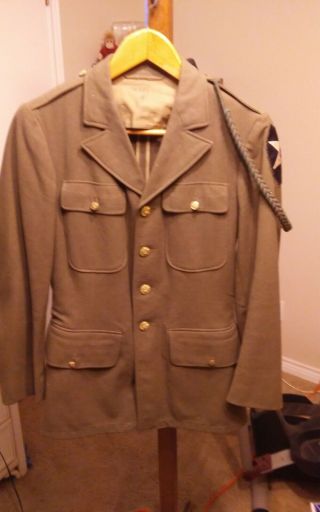 Us Army Wwii 2nd Infantry Division Wool Jacket With Shirt,  Trousers Pants