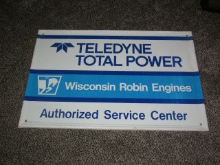 Vintage Wisconsin Robin Engines Metal Sign Authorized Service Center 35 " X 23 "