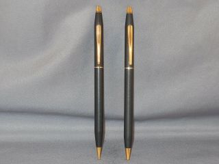 Cross Vintage Matte Black Ball Pen And Pencil Set - -