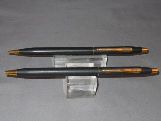 Cross Vintage Matte Black Ball Pen and Pencil Set - - 3