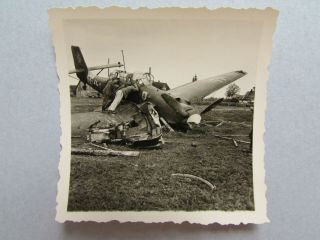 Wwii Luftwaffe Photo Wrecked Stg 2 Stuka W/visible Werknummer (5780)