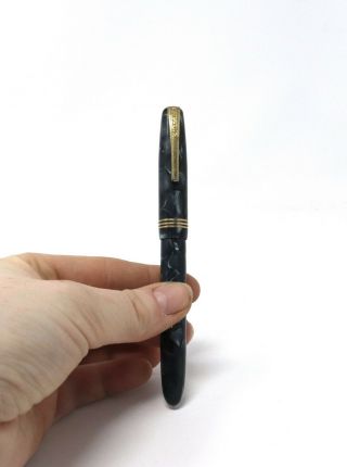 A Vintage Burnham B59 Marbled Cased Fountain Pen 14k Nib As Found 25605
