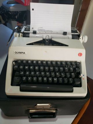 Vintage Olympia Typewriter With Carry Case