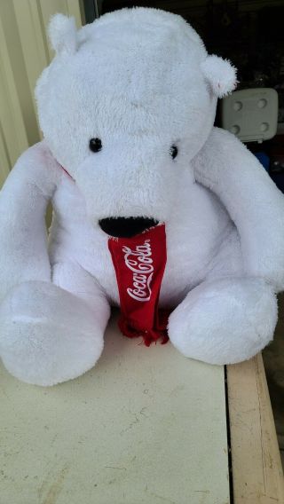 Giant Christmas Coca Cola Polar Bear Plush Stuffed Animal 30 "