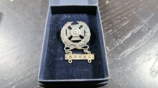 Wwii Era Us Army Expert Badge With Sword Bar Wtf ? ? Sterling