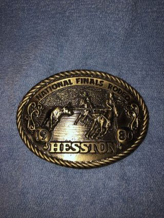 1980 Hesston National Finals Rodeo Belt Buckle Limited Sixth Edition Collectors