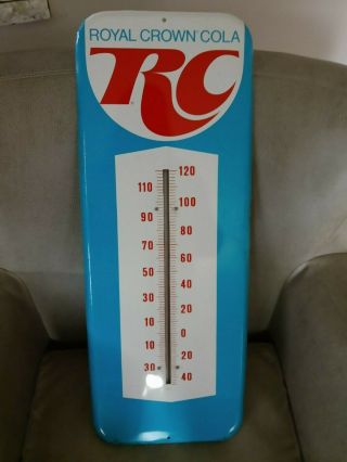 Vintage Rc Royal Crown Cola Thermometer Wall Mount 26 " X10 " Roughly.  1960s