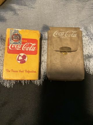 1943 Wwii,  Coca - Cola,  Deck Of Autumn Girl Playing Cards W /stamp,  Pre Own Deck
