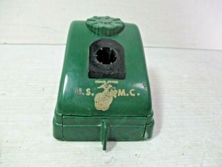 Usmc U S Marine Corps Green Bakelite?? Ink Well No Pen - " Spil - Pruf " Desk Set