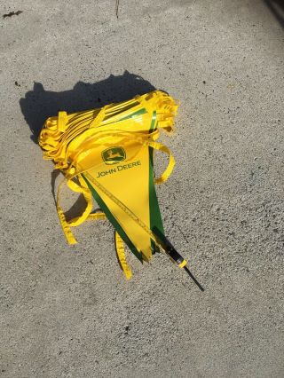 John Deere Sign Flag String (48) 16”alternating Yellow (logo) /green Pennants