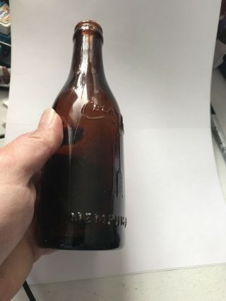 1912 - 1916 Straight Arrow Amber Coke Bottle - Memphis,  Tn - Root On Bottom