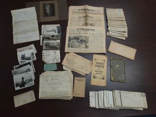 Wwii Army Mp 749 Military Police Manistee Mi Letters,  Photos,  Discharge,  Rations
