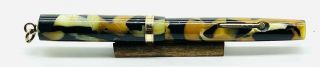 " The Moore Pen Co " Ring Top Black & Pearl Fountain Pen 14k American Nib