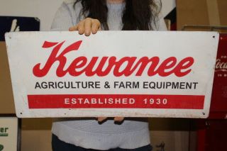 Vintage Kewanee Agricultural & Farm Equipment Tractor Gas Oil 22 " Metal Sign