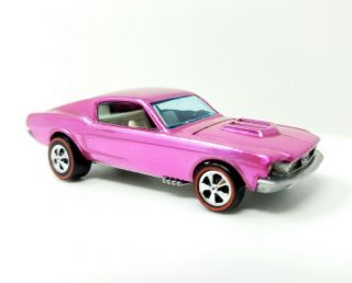 Hot Wheels Redline 1967 Custom Mustang Hot Pink White Interior Restoration