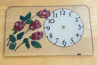 Vintage Four Roses Bourbon Whiskey Glass Clock Face For Back Bar Sign Kentucky