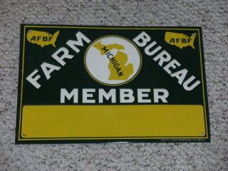 Vintage Michigan Farm Bureau Member Metal Sign