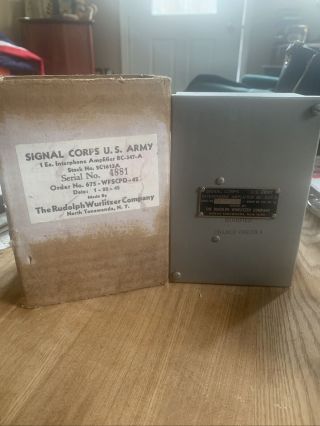 Nos/nib 1942 Us Army Signal Corps Bc - 347 - A Interphone Amplifier