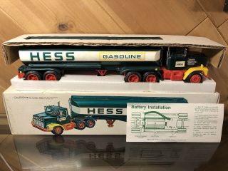 Great 1977 / 1978 Hess Toy Tanker Truck With Inserts Lights Work