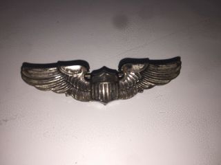 Wwii Us Army Air Corp Sterling Pilot Wings Pin Bar Insignia 2”