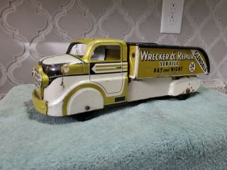 Vintage Marx Glendale Wrecker Tin Toy Truck