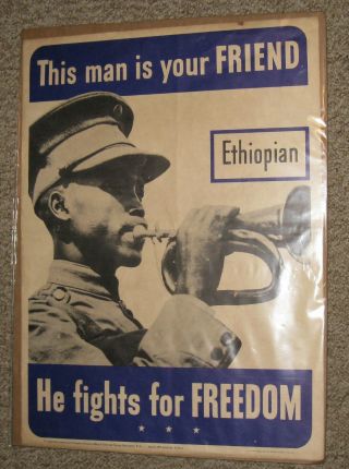This Man Is Your Friend – Ethiopian,  1942 Wwii Propaganda Poster